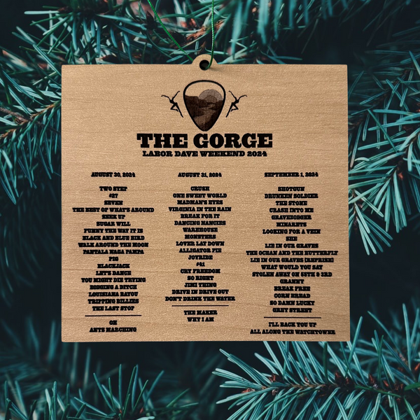 Gorge 2024 setlists laser engraved Ornament