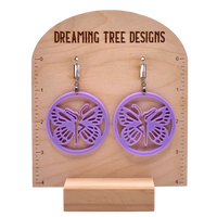 Acrylic Butterfly Firedancer Circle Earrings