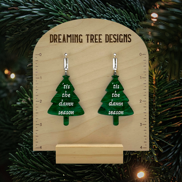 ‘Tis the damn season tree earrings