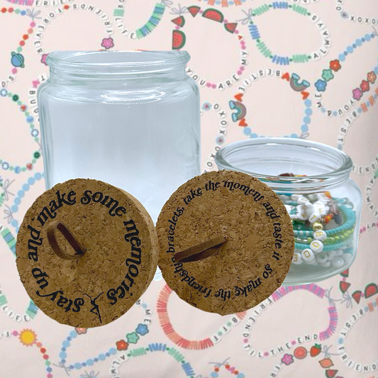 Friendship Bracelet Cork Lid Glass Jar