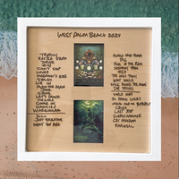 West Palm Beach 2024 2 night run handwritten setlist sign with slots for trading cards Wood Laser Engraved Setlist Sign