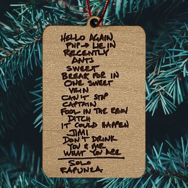 Handwritten Setlist Ornament engraved Ornament