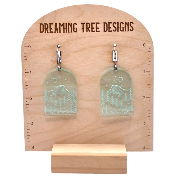 Yosemite National Park Half Dome Acrylic Laser Engraved Earrings