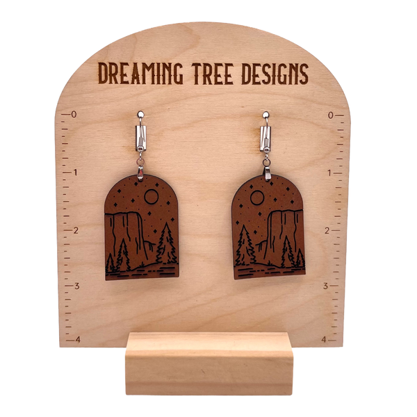 Yosemite National Park El Capitan Leatherette Laser Engraved Earrings