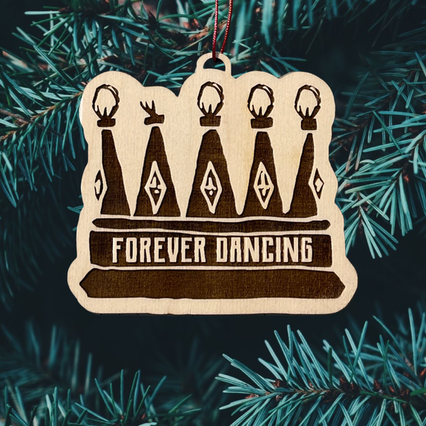 Wood Cut Forever Dancing engraved Ornament