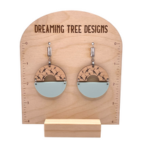 Acrylic and Wood Firedancer Circle Earrings