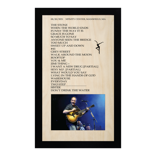 Concert Setlist and Photo Framed Wood Sign