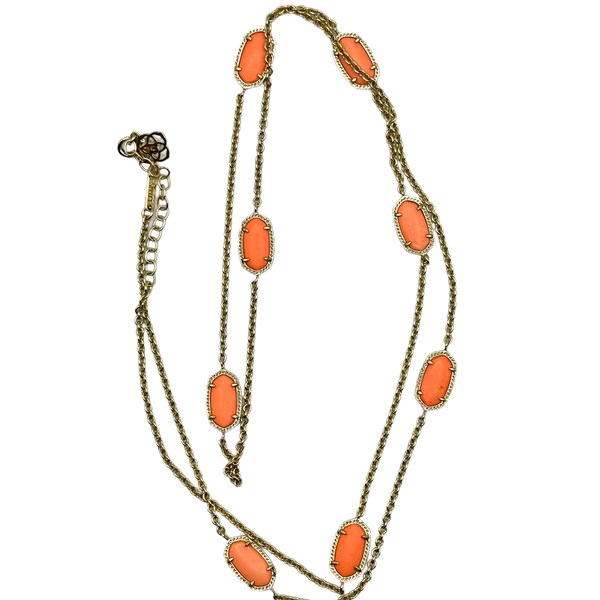 Kendra Scott Kelsie Station Necklace Coral pre-owned