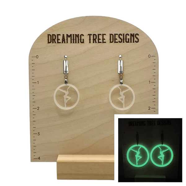 MINI GLOW IN THE DARK Firedancer Circle Acrylic Earrings