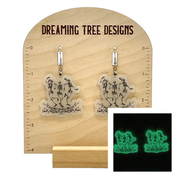 GLOW IN THE DARK Shake Up Your Bones Acrylic Earrings