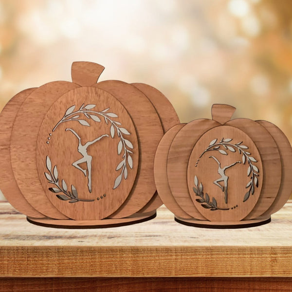 Fall Pumpkin laser engraved candle decorative tray stand